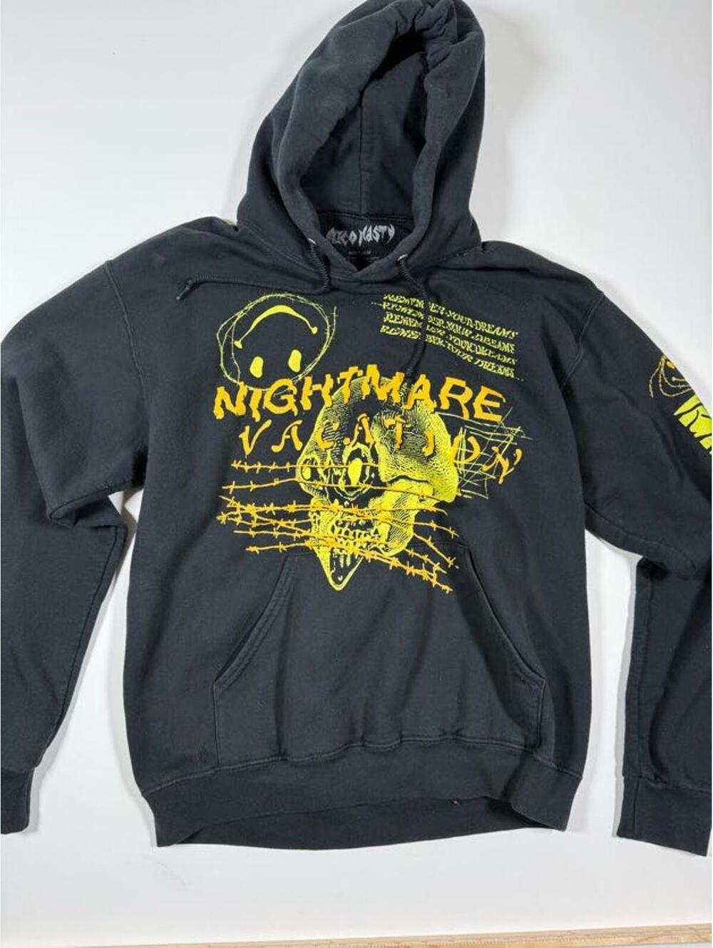 Rico Nasty Medium Black Hoodie with Yellow Nightmare Graphic